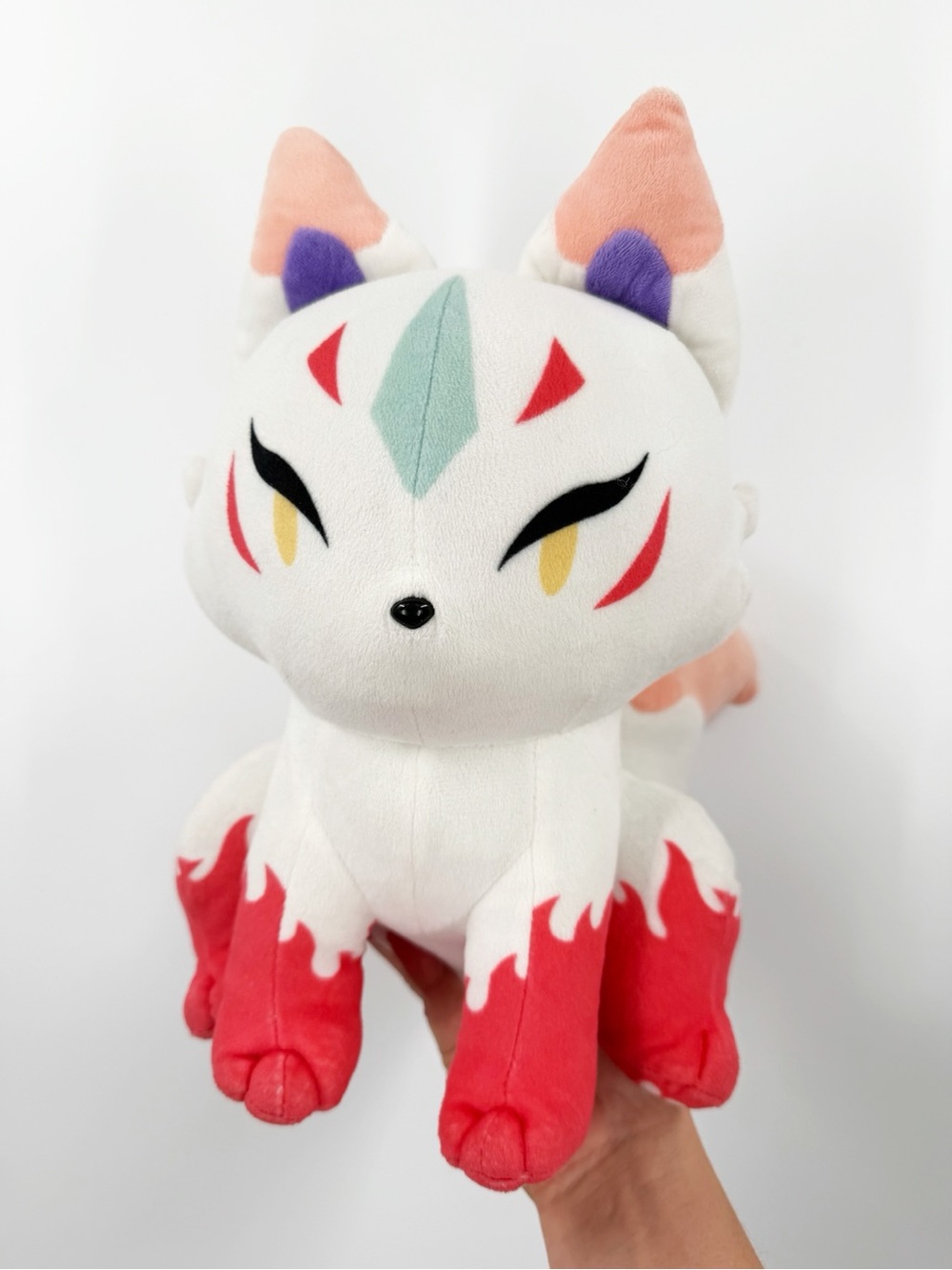 Honeymaru Kitsune Fox Plush White Pink Japanese Mythology